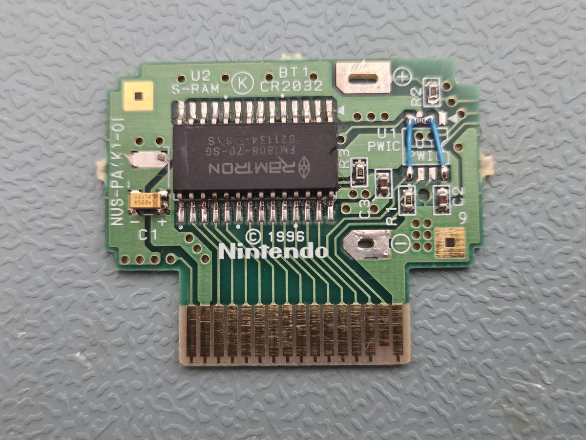 MisirajEduart's tweet image. The correct way to FRAM the Nintendo 64 Controller PAK 😌
- FM1808-70-SG
- PWIC removed 
- 22uf 6.3v Tantalum capacitor (might not be needed after FRAM mod)
- 0603 10K Resistor

All credits go to @nosIndulgences 
Check the thread below on how to do this ⬇️