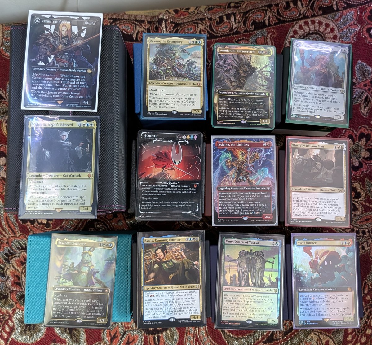 BecomeAsJerry's tweet photo. All my commander decks for the end of big 2025, no I do not have an addiction 🫣 https://t.co/Ap5XGayG0S