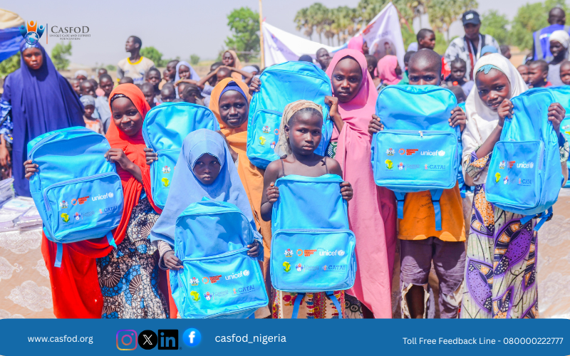 casfod_nigeria's tweet photo. No more barriers for children in Mubi and Shelleng’s formal and non-formal learning centres to access education. Through CASFOD’s intervention and the provision of essential scholastic materials, learning is now within reach. Indeed, @EduCannotWait @KentPage @OCHANigeria. https://t.co/VZcTgXUqh6