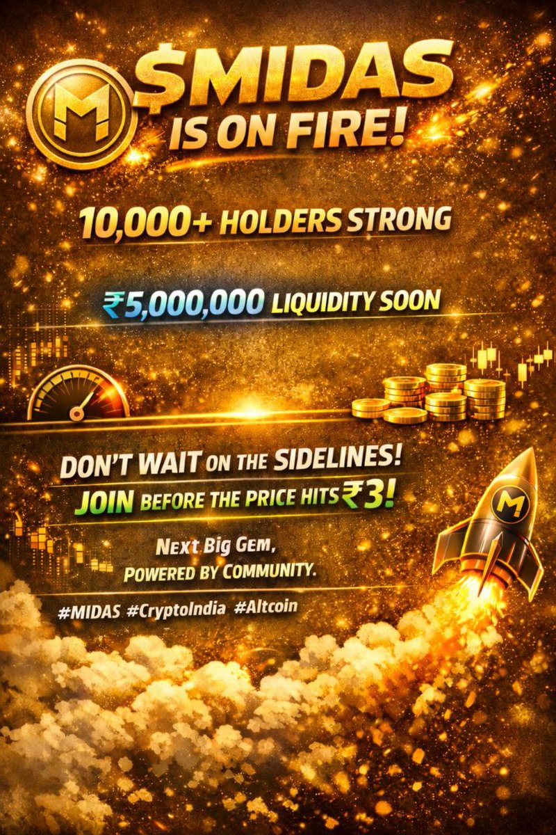Midascoin2025's tweet photo. 🚀 $Midas MILESTONE ACHIEVED 🚀
We’re proud to announce that $Midas has crossed 10,000+ HOLDERS 🎉
This is a major milestone for our community and a strong signal of growing trust and momentum.
🔥 What’s happening now?
• Rapid holder growth
• Increasing on-chain activity
• Strong community support
• Momentum building day by day
💎 This is just the beginning. The vision is long-term, and the journey has only started.
🛒 Buy $Midas on Binance Web3 (Official):
https://t.co/OjUCadtMBx
📜 Official Contract Address (Verify before buying):
0xA059080853B2f273A452424859a4701A1Ce13A0e
📢 Stay tuned. Stay strong.
$Midas is moving forward.
#MIDAS #Crypto #Milestone #Holders #Momentum #DeFi
