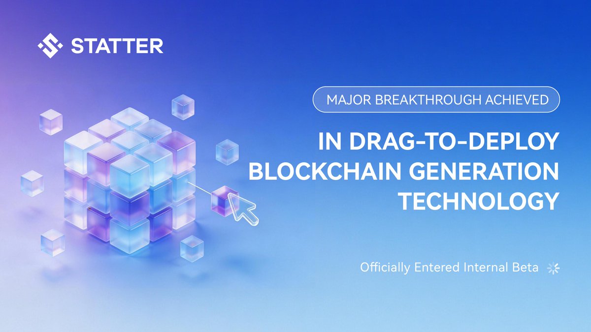 statter_global's tweet photo. BREAKING: #Statter has achieved a major milestone in Drag-to-Deploy Blockchain Generation Technology — a no-code leap forward in public chain creation.

We’ve officially entered internal beta, unlocking frictionless chain building for the Web3 era.

The next chapter starts now. https://t.co/JW9xC9J8vP