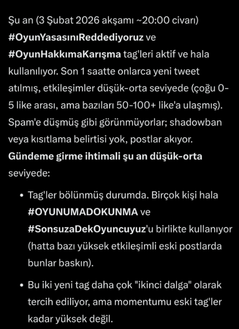 YET_2934's tweet photo. Pekala güzel, şuan için iyi gidiyoruz millet. Ama unutmayın: sadece hestag yazıp atmayın, yoksa yine kaybedicez. Ve hala eski hestagleri kullanan kişiler ya da hestag yazıp spamlayan varsa lütfen uyarın, bu bizim için gerçekten çok önemli

#OyunYasasınıReddediyoruzPekala https://t.co/WoDm9AcsEu