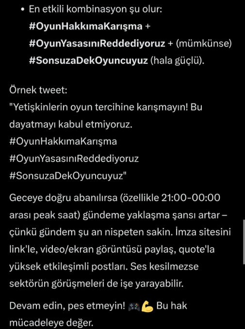 YET_2934's tweet photo. Pekala güzel, şuan için iyi gidiyoruz millet. Ama unutmayın: sadece hestag yazıp atmayın, yoksa yine kaybedicez. Ve hala eski hestagleri kullanan kişiler ya da hestag yazıp spamlayan varsa lütfen uyarın, bu bizim için gerçekten çok önemli

#OyunYasasınıReddediyoruzPekala https://t.co/WoDm9AcsEu