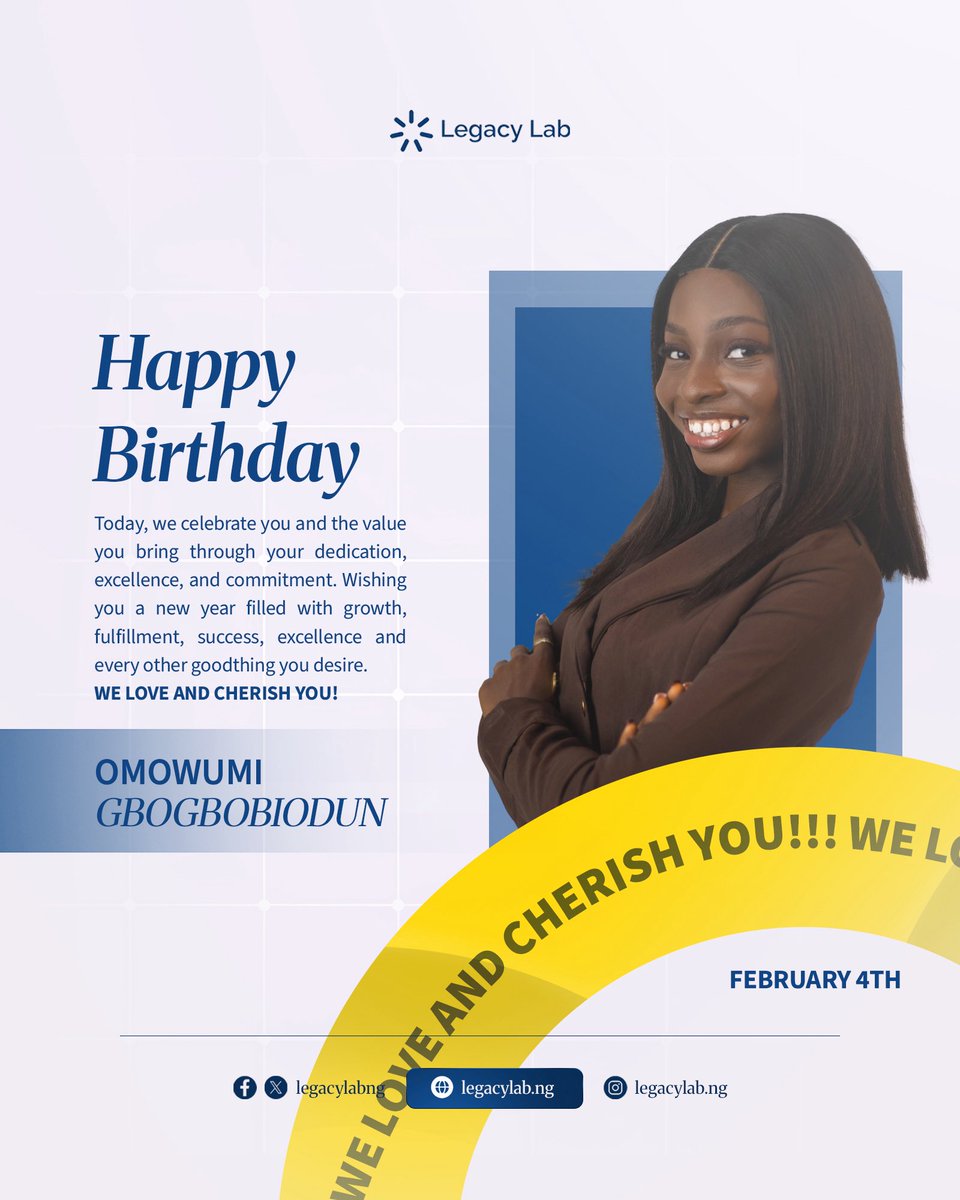 Happy birthday to a dedicated team member and our amazing host at Digital edge series. <a href="/wunmexcoco/">SHE</a> 
Thank you for all you do behind the scenes and on the front lines. Wishing you a year filled with growth, grace, and wins.
Love from all of us <a href="/legacylabng/">Legacy Lab</a>