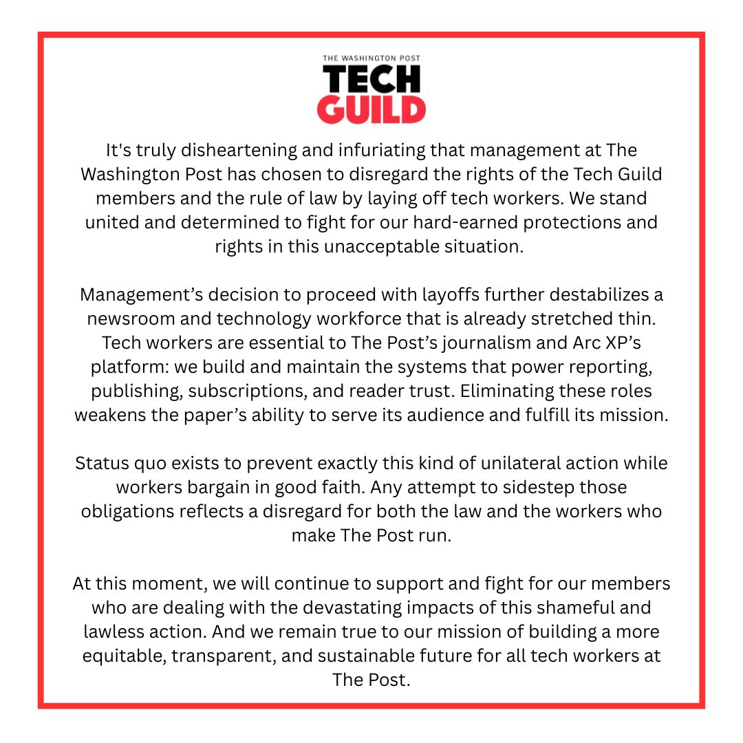 WaPo Tech Guild tweet media