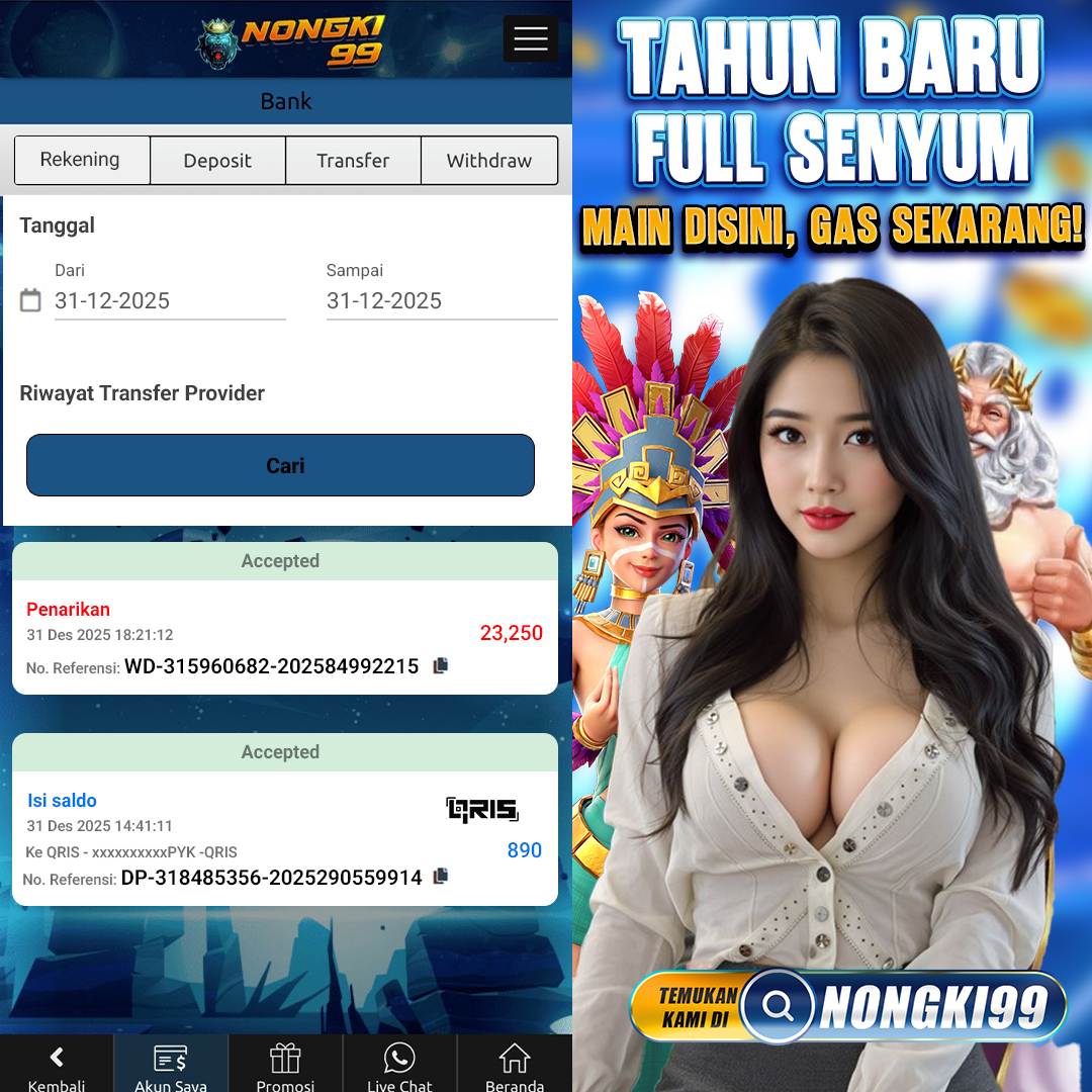 huolpar's tweet image. SUDAH SIAP TARIK TUNAI BESAR?
💥 Link Situs Slot Gacor Hari Ini!!
🔗 cutt.ly/TtvL3lKn
💎 MAIN DI NONGKI99 - Situs Slot77 Terpercaya
✨ Server VIP Thailand Performa Indonesia
💰 WD Kilat Tanpa Limit Hanya Di Sini
📊 Update Pola RTP Gacor Malam Ini