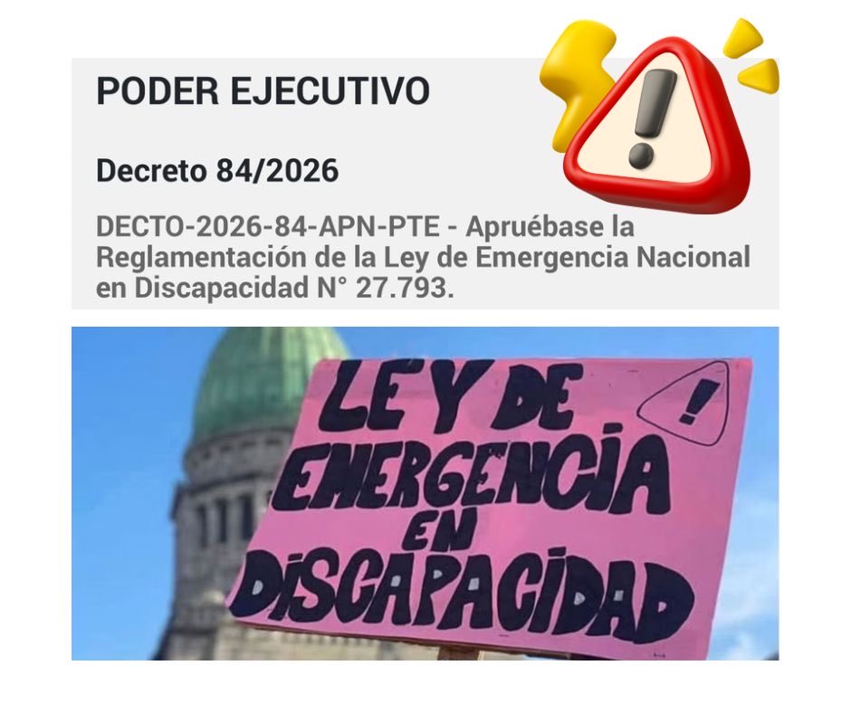 EMERGENCIA EN DISCAPACIDAD

El Congreso insistió y sancionó la Ley de Emergencia en Discapacidad porque el PODER EJECUTIVO DESFINANCIÓ al sector.
En ningún punto de la insistencia parlamentaria se menciona la “DISPONIBILIDAD PRESUPUESTARIA”.

El PEN NO PUEDE AGREGAR POR DECRETO