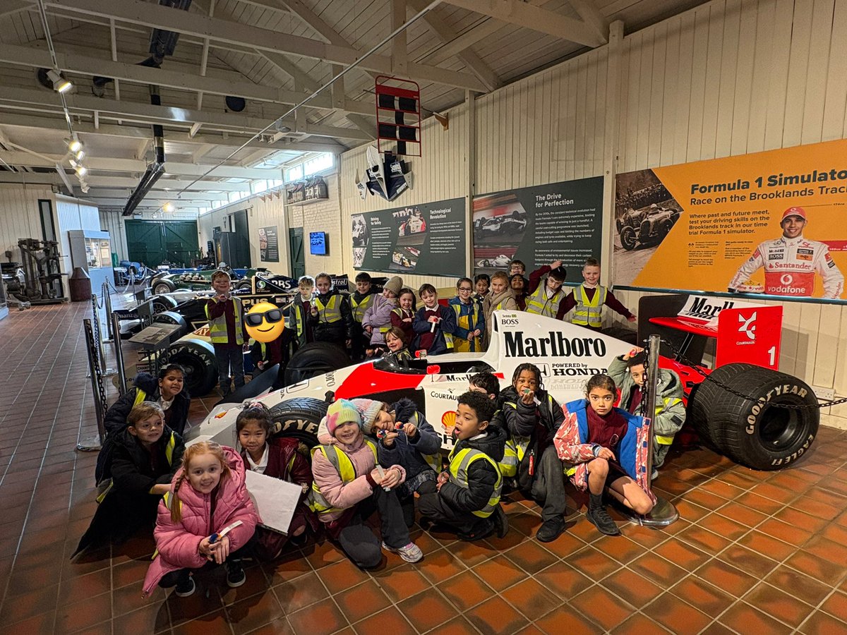 CFPSchool's tweet photo. Beep beep! 🚌 Year 2 had an incredible day exploring @BrooklandsMuseum! From climbing aboard vintage buses at the London Bus Museum to stepping back in time in the Motoring Village, our little racers had a blast.🏎️💨 @LEOacademies #WeAreLeo https://t.co/sdqll8m3BZ