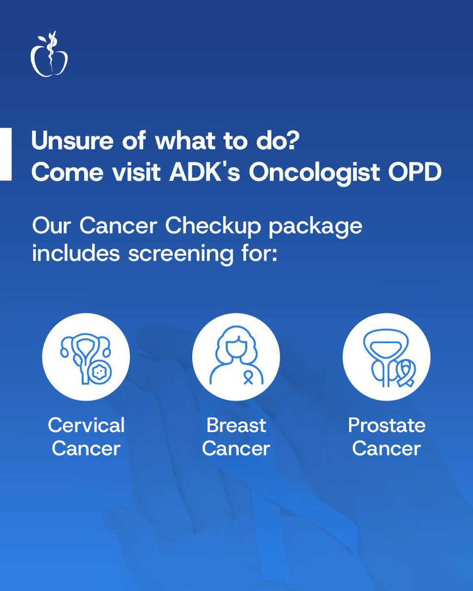 Today is #WorldCancer Day. Early detection is your strongest defense. Don’t wait for symptoms to appear — take control of your health with timely cancer screening. 🎗

Swipe to see why screening matters. Call 1440 to book your appointment today.

#ADKHospital #WorldCancerDay