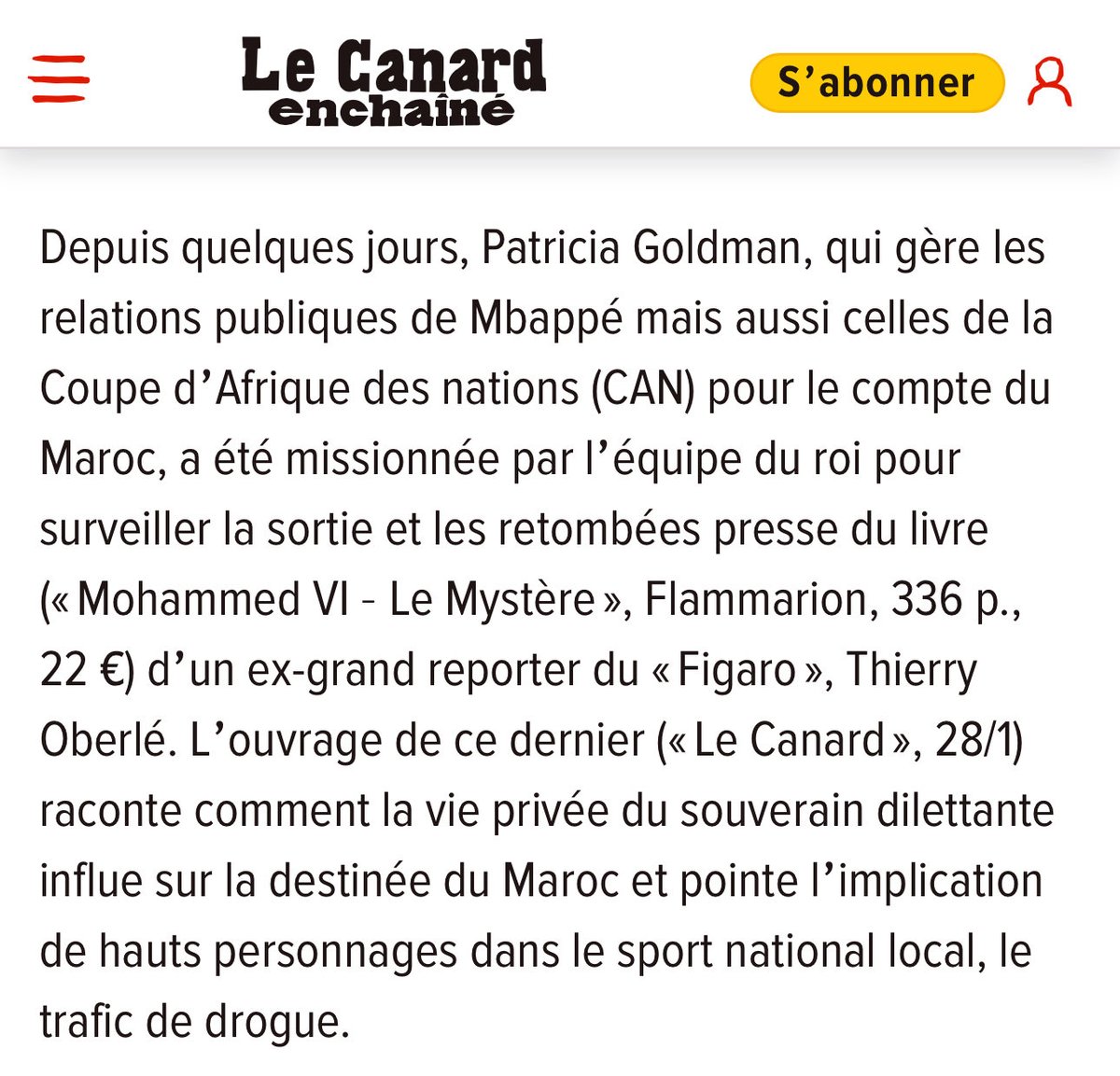 TonyBananaDZ's tweet photo. Dati se démène contre le « Mystère », le dernier livre consacré au Maroc qui pointe la vie dissolue du roi et ses conséquences sur « la destinée du pays » et « l’implication de hauts personnage dans le sport et le trafic de drogue » (Lekjaa on t’a reconnu) https://t.co/spsU8o3Bsg