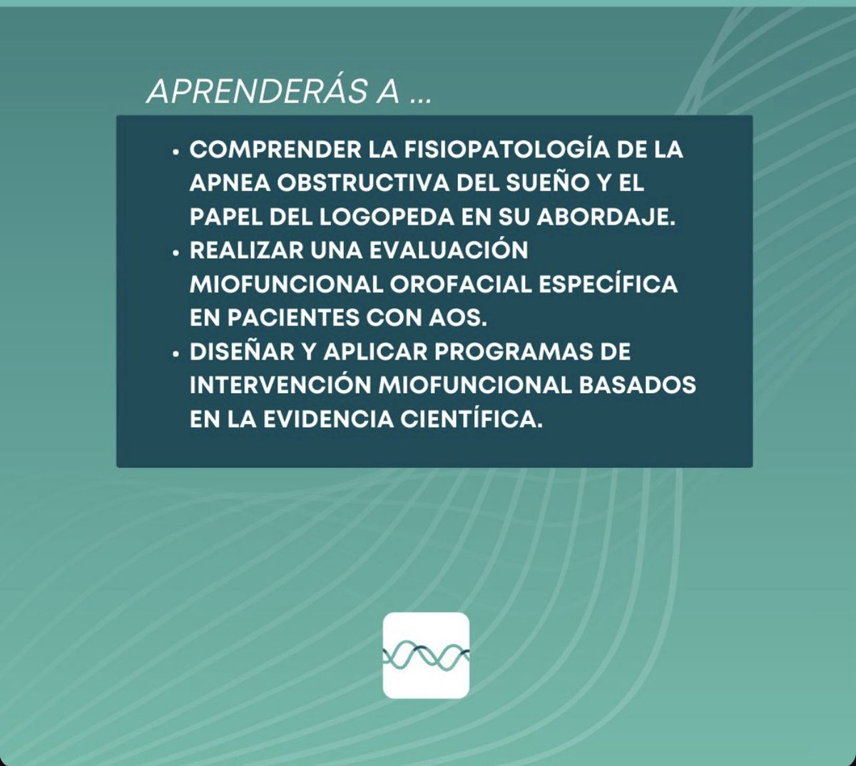 ¿Solo faltan 3 días y aún no te has apuntado? 🤔

😴Evaluación e Intervención Logopédica en la Apnea Obstructiva del Sueño

🧑🏻‍⚕️María Soledad Angulo Serrano, jefa del Servicio de Logopedia- Hospital Quirón Marbella y miembro del equipo del Dr. O´Connor.

colegiologopedascanarias.com/proxima-formac…