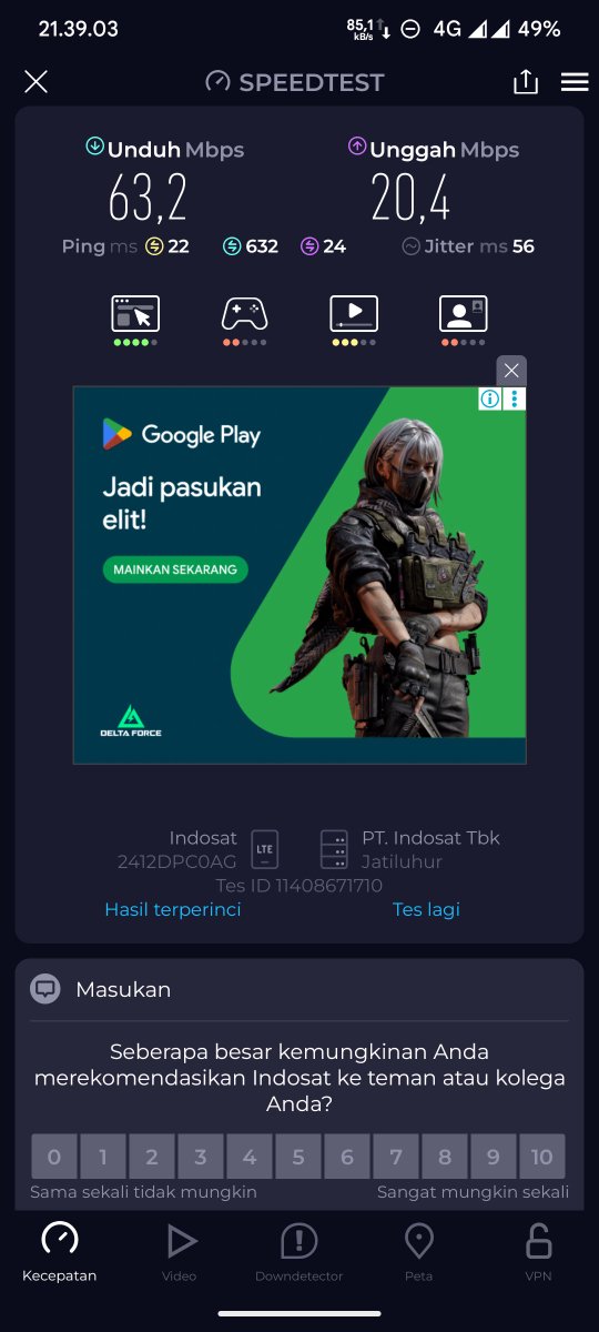 radityadiffa1's tweet photo. Udah semingguan pake @indosatim3  jaringannya kaya gini terus gaada perubahan, iseng coba @XL_Prioritas seharian ini juga jaringannya ga beda jauh, ntah ini 2 provider emang lagi bobrok banget apa sumedang kota jelek banget sinyalnya https://t.co/zb9Uih1kIl