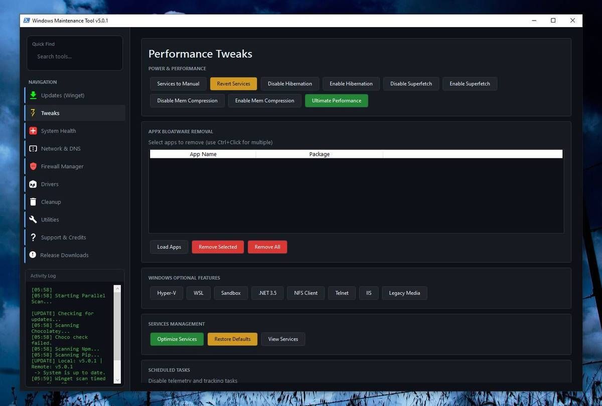 GeekOnTheLoose's tweet image. New version with even more tools! 🔧 🪛 
Windows Maintenance Tool v5.0.1 
A powerful, all-in-one Windows maintenance toolkit built entirely in Batch &amp;amp; PowerShell. 
oldergeeks.com/downloads/file… 
#ComputerRepair #PCRepair  #Tech