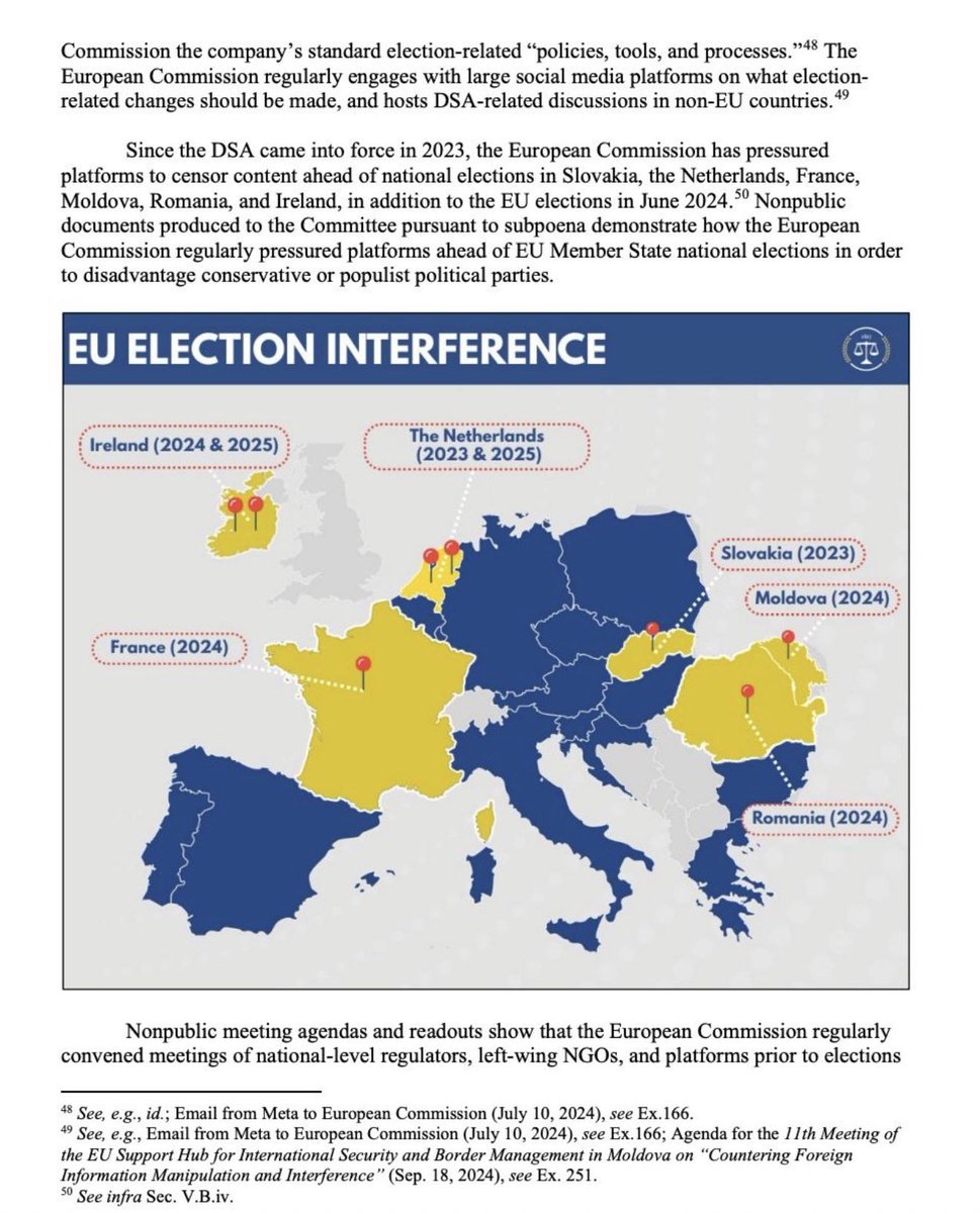 DIE BOMBE IST GEPLATZT❗️

US-Justizausschuß erhebt schwere Vorwürfe gegen EU.

Über 10 Jahre lang soll die EU-Kommission das INTERNET MANIPULIERT und die FREIE MEINUNGSÄUSSERUNG massiv verletzt haben.

Die Kommission hat sich in Wahlen eingemischt und  Druck auf die Plattformen