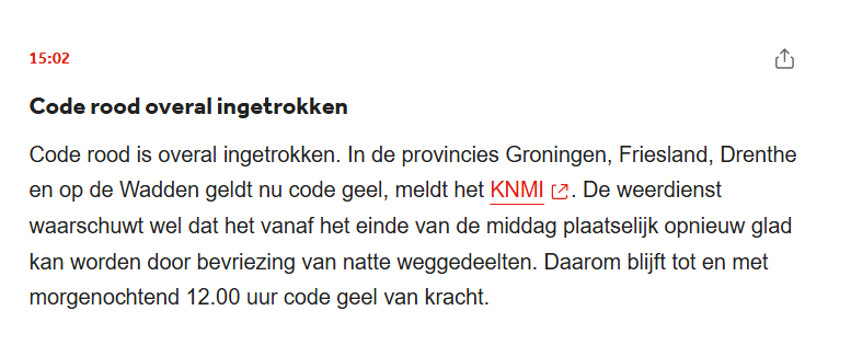 Code rood overal ingetrokken #ijzel #gladheid