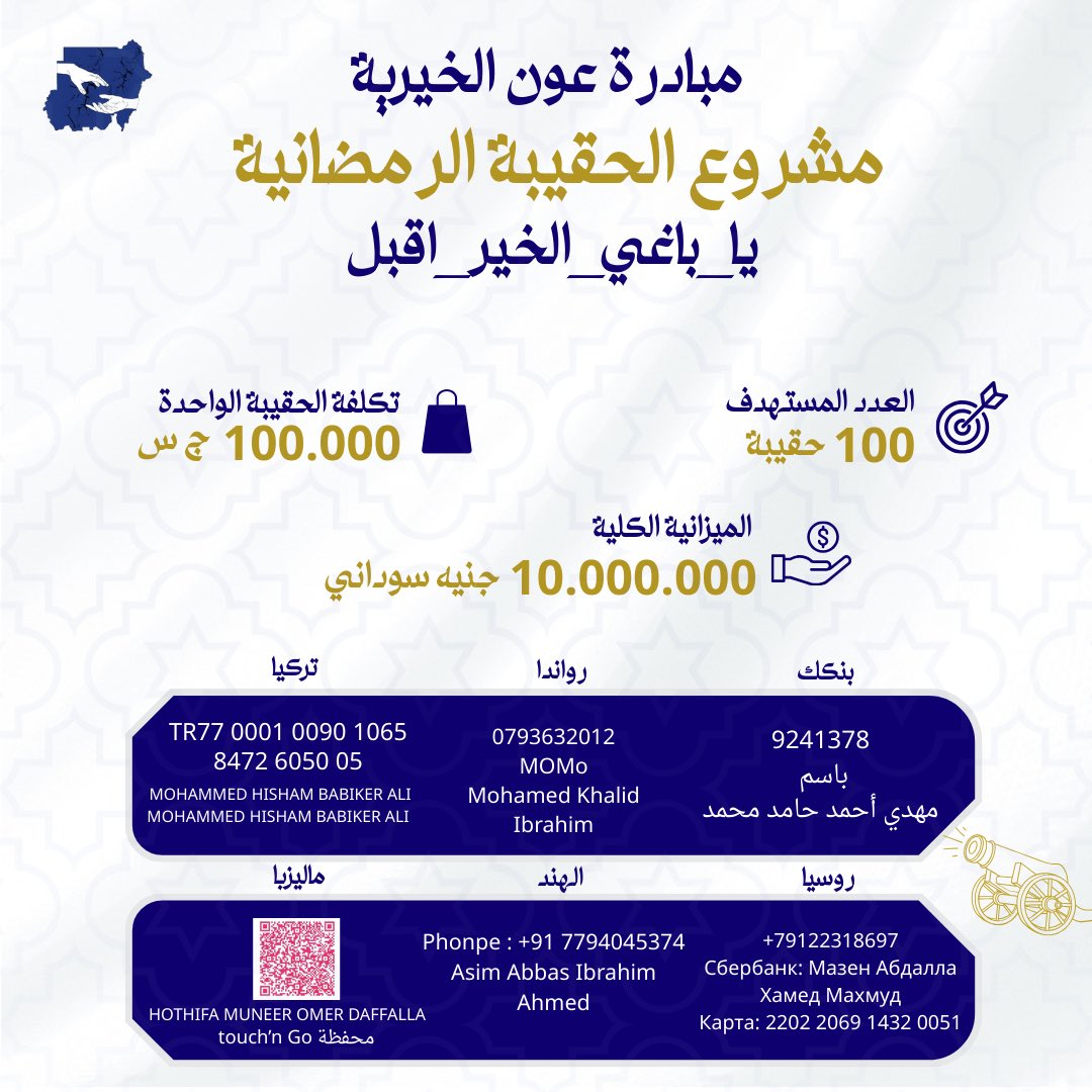 Alkhtab_37's tweet image. الحمدلله ،بفضل الله و الخيرين في مشارق الأرض و مغاربها وصلنا ل ٧٠٪ من اجمالي الحقائب .💙✨ 

بلأمس كنا ٢٢ واليوم. (70/100)

تبقى القليل .❤️❤️   

💸 لتبرع :

بنكك 

9241378
بأسم 
مهدي أحمد حامد محمد 

💸لتبرع الخارجي و مزيد من التفاصيل : 💙✨ 

 3oun.odoo.com