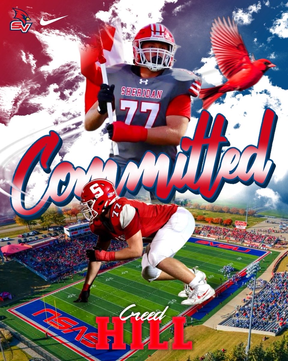 CreedHill77's tweet image. Grateful to announce my commitment to Saginaw Valley State. Thankful to all my teammates, coaches, and family members who helped me get to this point . #GoCards 

@RMA_Strength 
@RMA_RedRageFB 
@no_paculver 
@NickBendle 
@LanceDupler 
@CoachGus90 
@FBCoachEngle