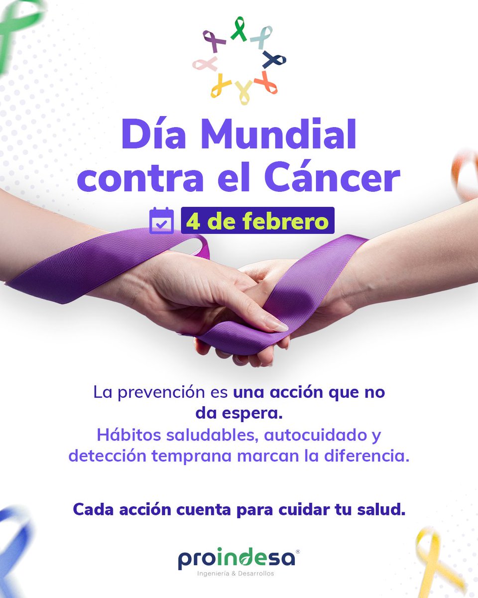 #DíaMundialContraElCáncer

En Proindesa y nuestras Concesiones creemos que cuidarnos es una prioridad. Por eso, promovemos el autocuidado y generamos conciencia para proteger lo más importante: nuestra vida y la de quienes nos rodean.
 #Prevención #SaludYBienestar