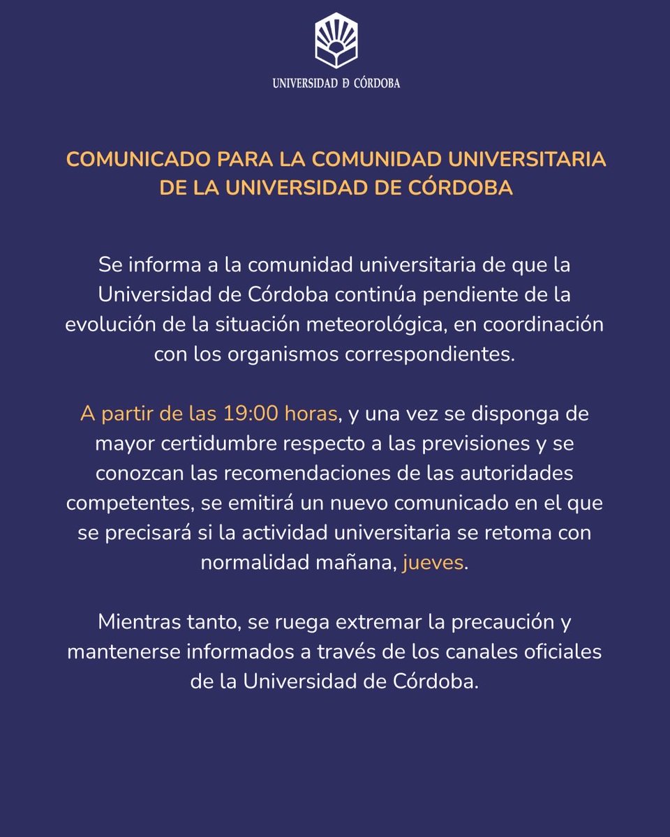 Esta tarde sabremos si mañana seguimos o no en suspensión. Estad atentos.