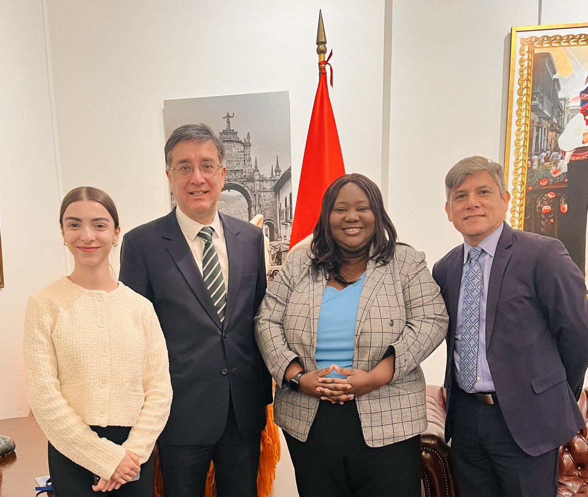 Commissioner <a href="/aissataTINL/">Aissata M.B. Camara</a> met with the Consul General of Peru to mark 200 years of U.S.–Peru relations, exploring future collaboration, community support, and strengthening ties between New York City and Peru. #GlobalNYC #NYCAtUN