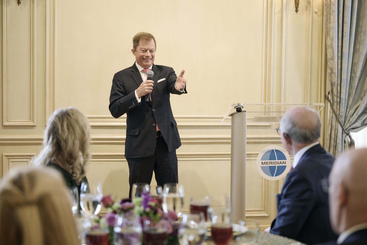 MeridianIntl's tweet photo. When business, tech, sports, and culture meet diplomacy — the future gets a seat at the table.

On January 30, Meridian brought together leaders from business, tech, sports, and culture for an Open Diplomacy Luncheon hosted by Meridian's Acting CEO Deborah Lehr and Ambassador Bill Grayson. The conversation explored how American leadership and diplomacy are adapting in a rapidly changing world — fostering connections that shape the future. 🌍🤝  

#OpenDiplomacy