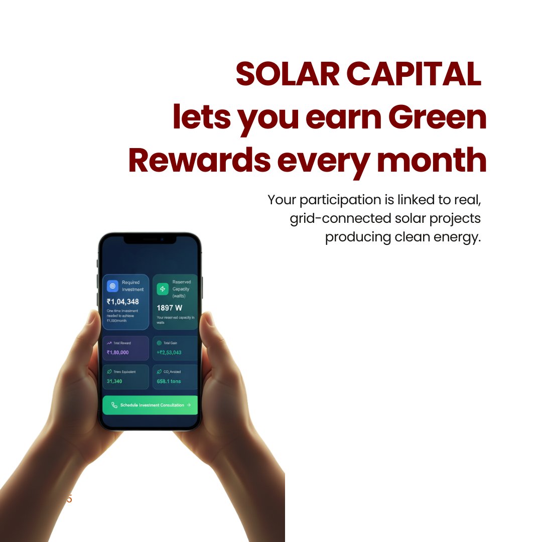 SolarCapital_'s tweet image. This is clean energy designed for everyday impact.

Explore Digital Solar → solarcapital.in

#DigitalSolar #ElectricityBills #CleanEnergyIndia #GreenRewards #EnergySavings #SolarCapital #SustainableLiving
