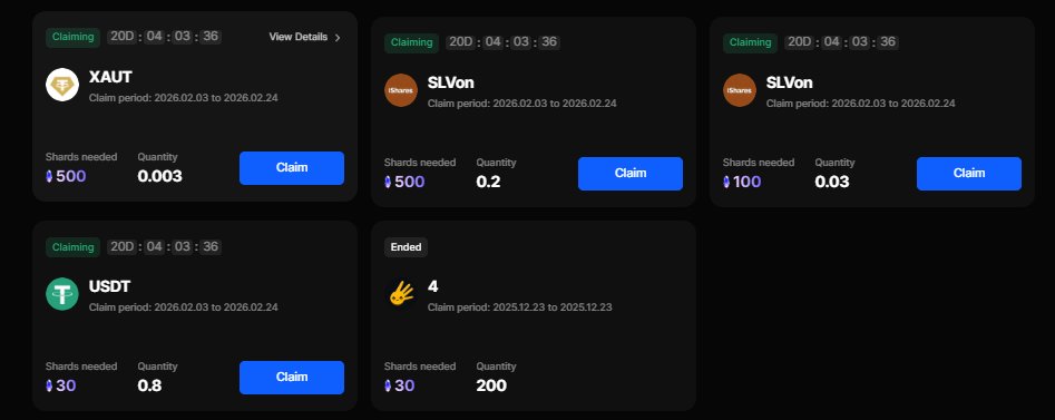 Checking out the new Shards Airdrop on BingX today. It is actually interesting to see a platform bridge onchain activity with TradFi assets like $gold and #Silver. 

I have been stacking Shards through regular trades, and being able to redeem them for something with real world