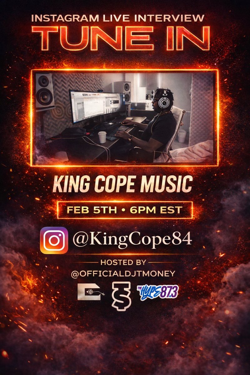 🎙️ LIVE on The Hype 87.3 • Feb 5th 
with Cee “The Enginenucer” Copeland talking Nawf ATL legend P Floata, working with Young Jeezy, new beats, new music, and more.

Tap in 🚨
@officialdjtmoney #TheHype873 #ATLHipHop #NewMusic