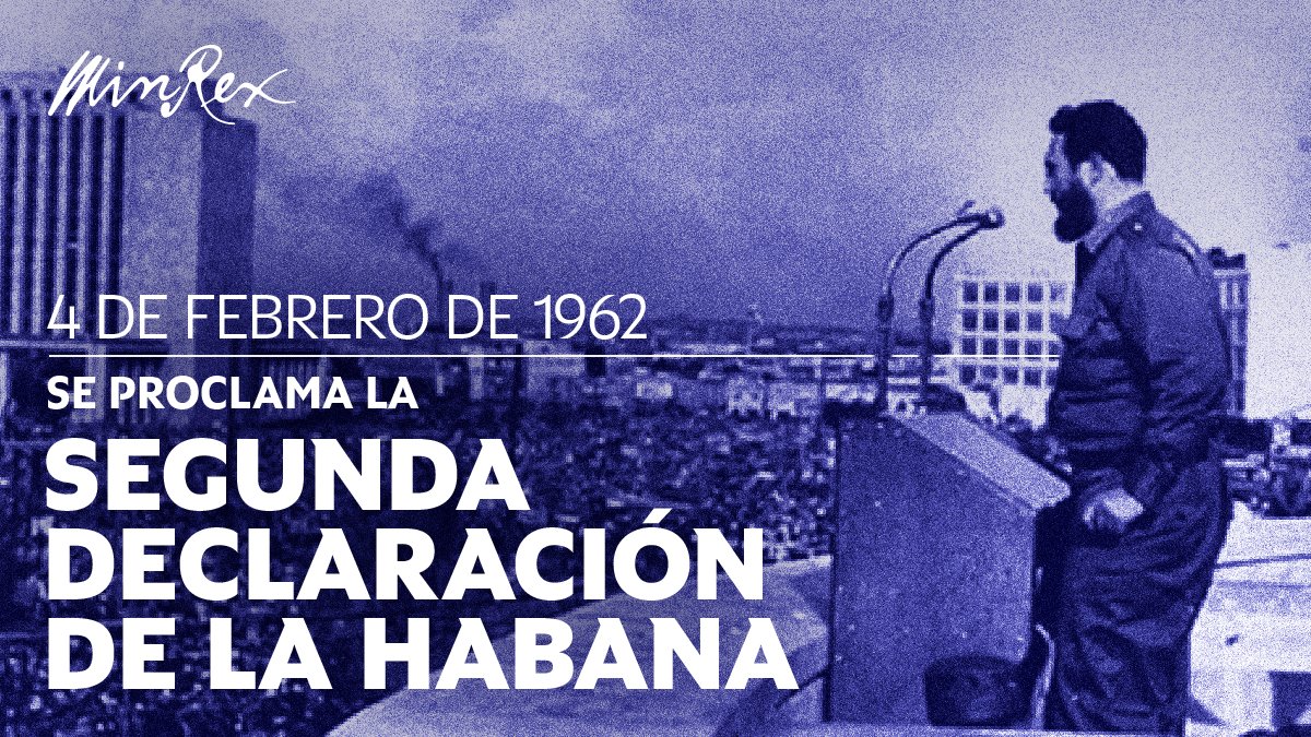 El día 4 de febrero de 1962 la Segunda Declaración de La Habana reafirmó el carácter socialista y latinoamericanista de la Revolución.  
64 años después, Cuba sigue fiel a su soberanía e independencia.  
<a href="/CubaMined/">MINED</a> 
<a href="/naimatrujillob/">Naima Ariatne Trujillo Barreto</a> 
<a href="/nilser_pineda/">Nilser Piñeda Cruz</a> 
<a href="/RafelAngelGonz1/">Rafel Angel González Rodríguez</a>