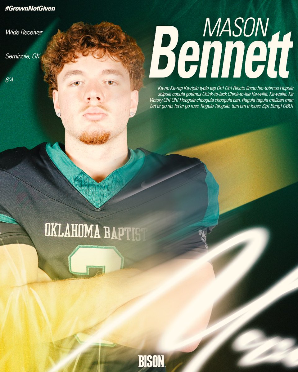 OBU_Football's tweet photo. Welcome to the family @mawbenn_3 

#GrownNotGiven26 https://t.co/pvk20iQvTB