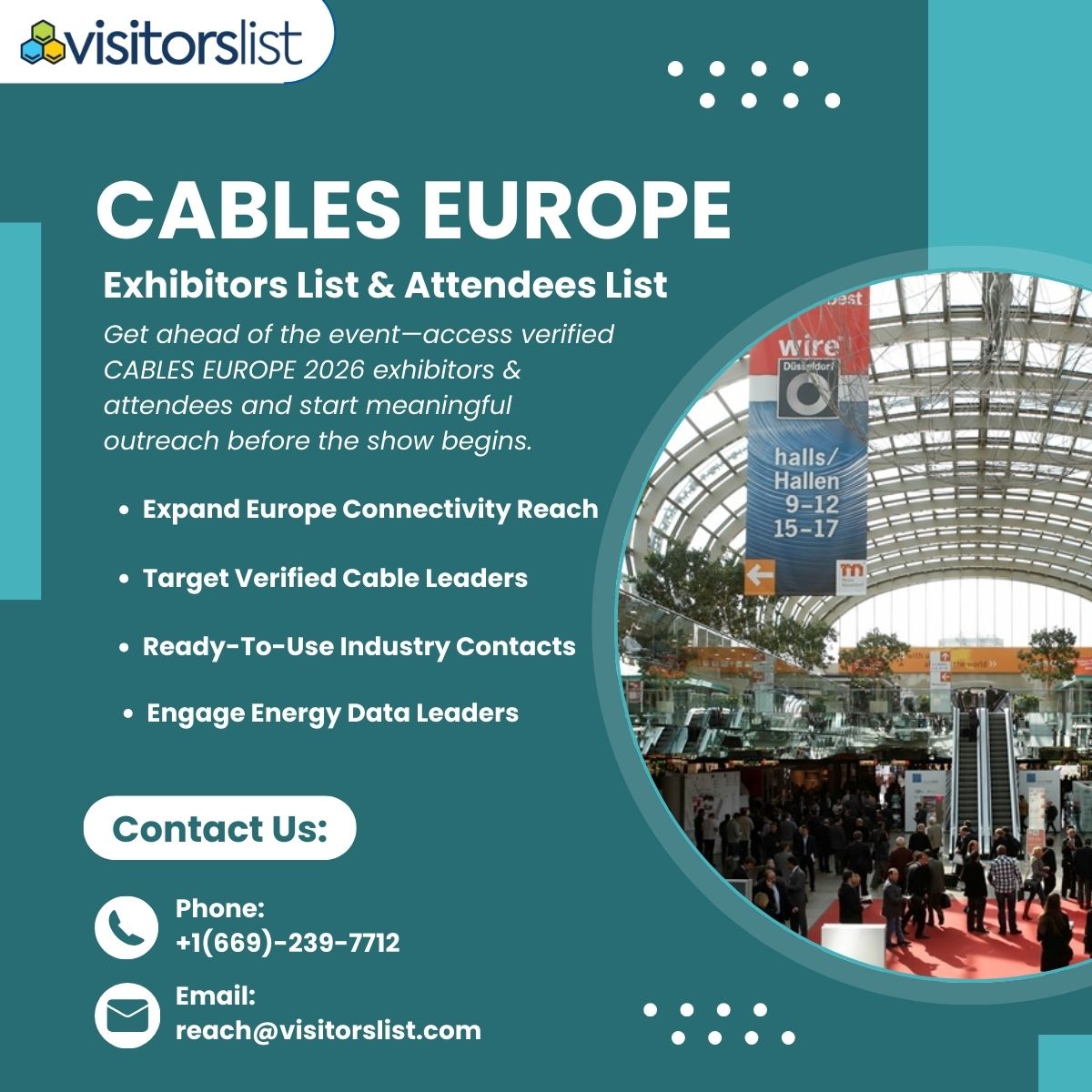 visitorslist's tweet photo. ⚡Power the future of connectivity at CABLES EUROPE!

🌍Connect with cable manufacturers, suppliers &amp; industry leaders across energy, telecom &amp; data.

👉 Explore the exhibitors &amp; attendees list: https://t.co/PYDs9vIHpG

#CablesEurope2026 #Connectivity #CableIndustry #EnergyTech https://t.co/syEoxP5YJ5