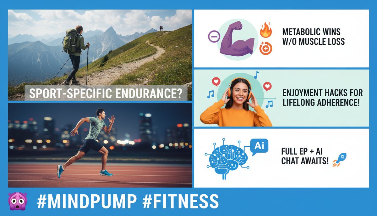 TranscriptedAI's tweet image. Taking this further: Sport-specific endurance (hiking vs running?), metabolic wins w/o muscle loss, &amp;amp; enjoyment hacks for lifelong adherence! 🤯 Full ep + AI chat awaits! 🚀 #MindPump #Fitness

transcripted.ai/episode/mindpu…