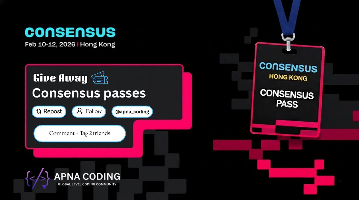 🚨 CONSENSUS PASS GIVEAWAY 🎟️🔥

Want to attend Consensus this year and connect with top founders &amp; Web3 builders?
Apna Coding is giving away 1 Consensus Pass 👀

To enter:
✅ Repost this post
✅ Follow <a href="/apna_coding/">Apna Coding</a>
💬 Comment &amp; tag 2 friends

#Consensus #Web3 #ApnaCoding