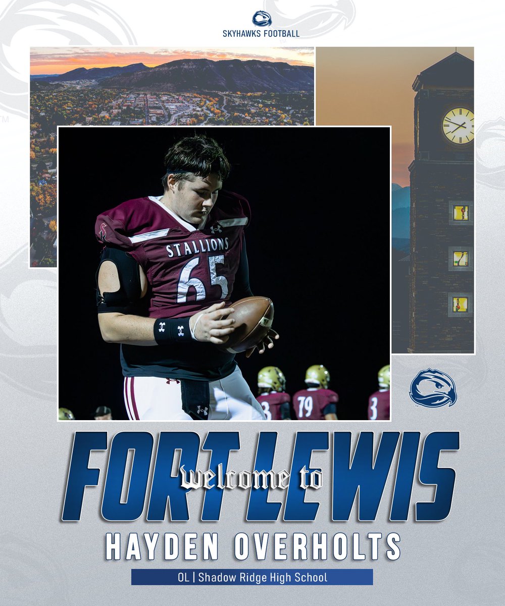 FLCFootball's tweet photo. Skyhawk Nation! 

From Surprise, Arizona ➡️ Durango, Colorado! 

Please welcome Hayden Overholts, a BIG TIME Offensive Lineman from Shadow Ridge High School! 

@BigHolts65 | 🏔️🦅 https://t.co/ahEQbA2iyM