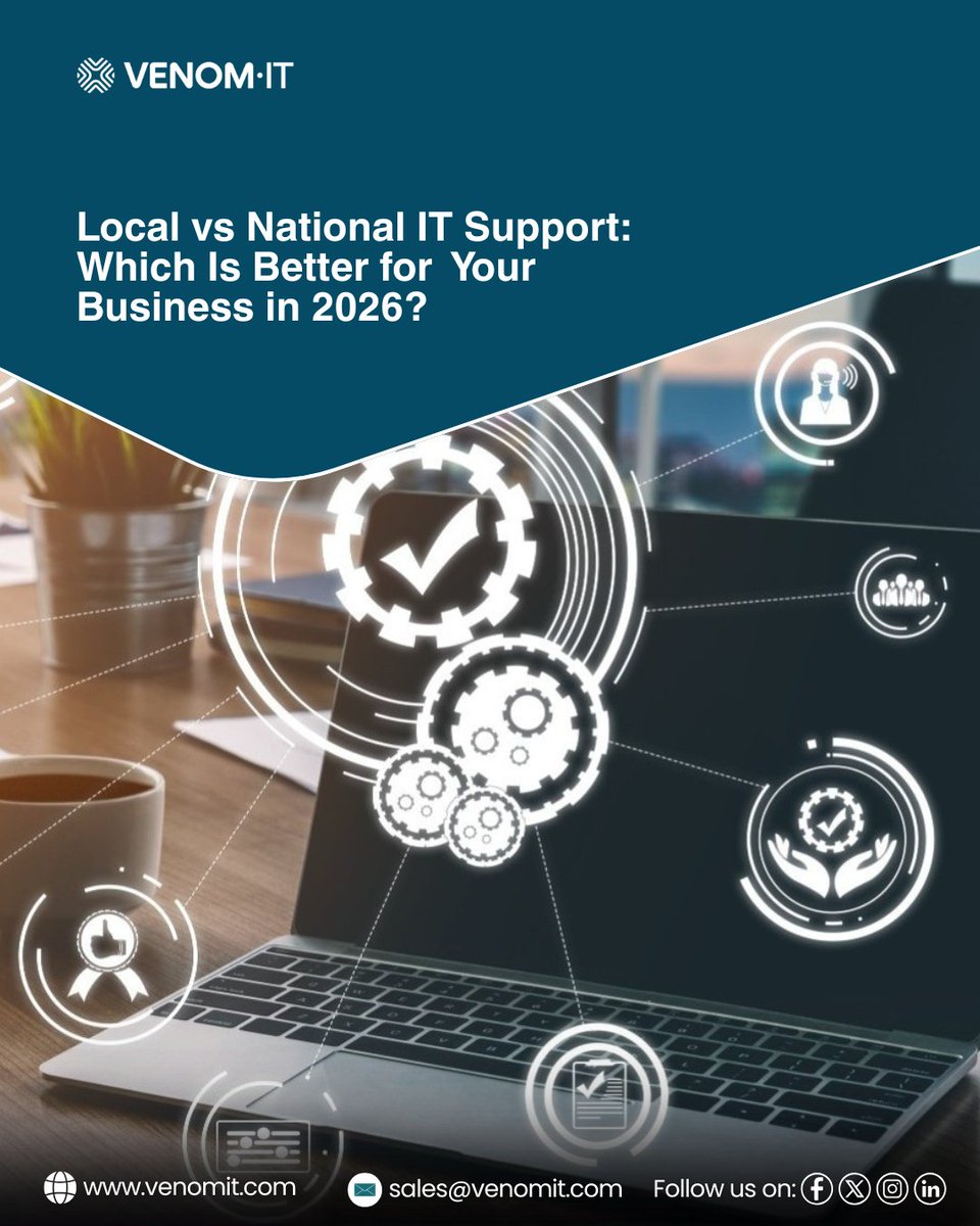 Every business needs reliable IT support. Choosing the right IT support can save time, money, and stress. But should you go local or national? Find out what UK businesses should consider in 2026.
To read, visit venomit.com/news/local-vs-…

#ITSupportServices #VenomIT