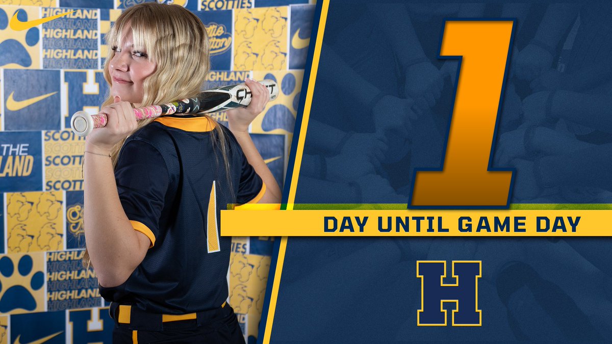 HCCscottieSB's tweet photo. 1 DAY TO GO until Highland Softball takes the stage! Get ready for an action-packed season ahead! #SUGCA https://t.co/7W1HHpoFvV