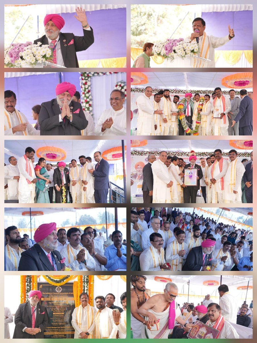 CA. Charanjot Singh Nanda, President,with CA. Prasanna Kumar D, VP, CCMs, SIRC RCMs &amp; Branch MC Members, graced the Bhoomi Pujan ceremony of the Karimnagar Branch of SIRC of  ICAI, marking a key step towards strengthening professional infrastructure and future-ready growth.