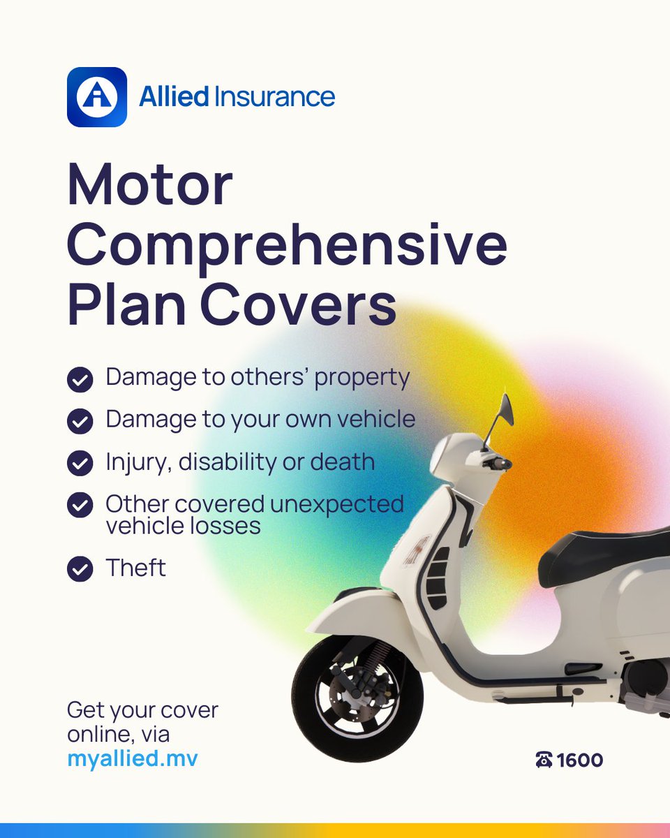 alliedmv's tweet photo. Secure your motorbikes with Allied Motor Comprehensive Plan 

Apply online and get instant coverage at: https://t.co/UAZT6Tpog3

#MotorComprehensive #MotorInsurance #MotorTakaful #InstantCoverage https://t.co/o0p5UISHwh