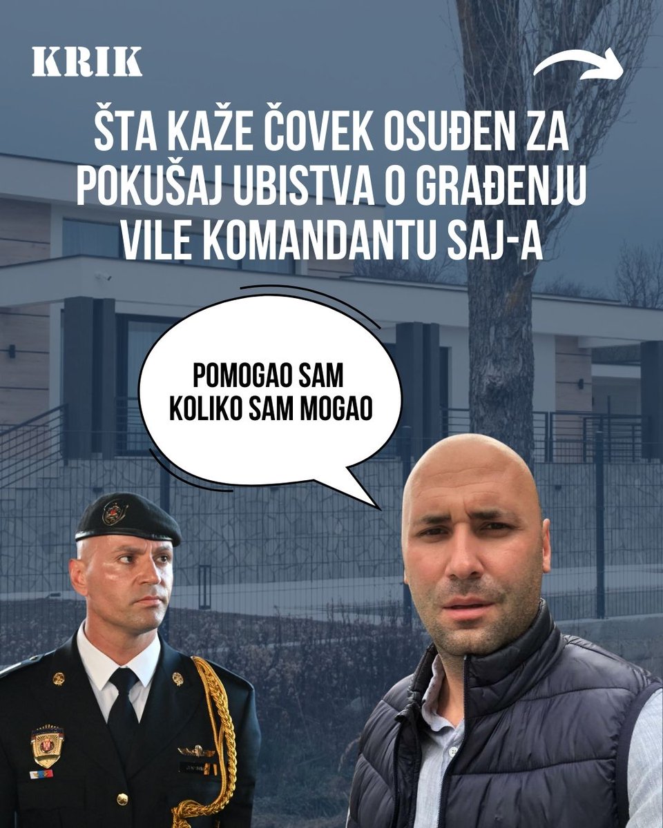 Komandantu SAJ-a Igoru Žmiriću vilu od 400.000 evra gradi prijatelj osuđen za pokušaj ubistva – Nenad Šekularac

Šta je Šekularac rekao o ovome u intervjuu za KRIK (niz) ⤵️