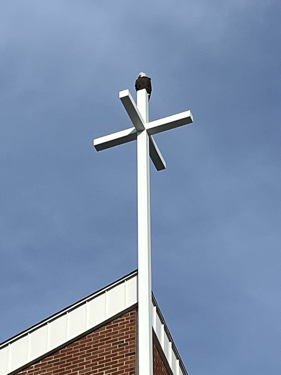 KDPainting's tweet photo. The supervisor showed up to inspect our work. Fun shots of the cross we painted in Bloomington this past summer. https://t.co/T76bDJI5R7