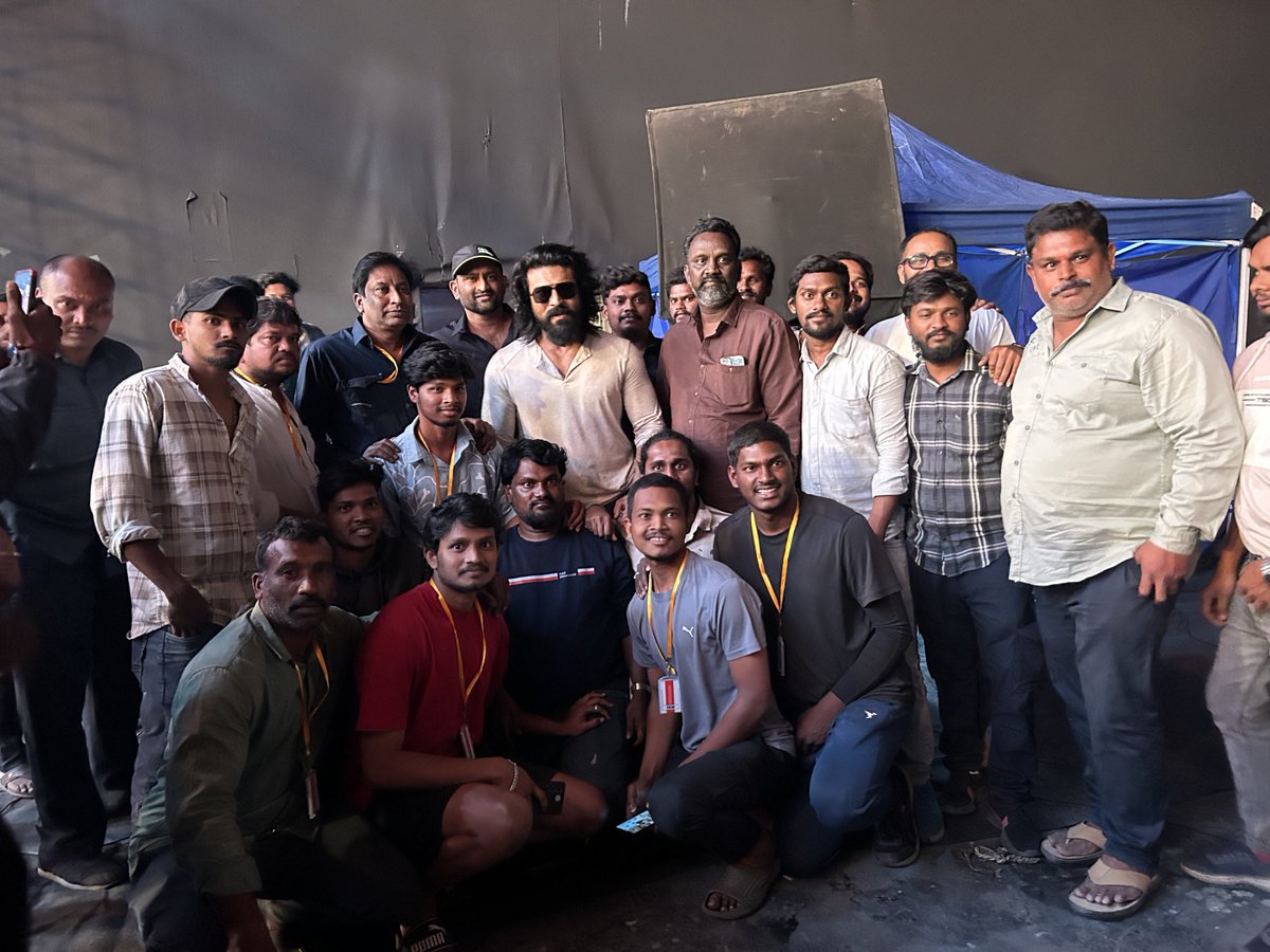 #RamCharan with Campa Ad crew.