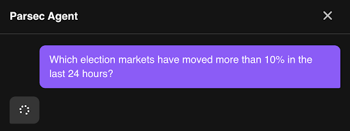 parsec_finance's tweet photo. Ask the agent anything about Polymarket—specific markets or outcome analysis.

No more scrolling through thousands of markets blind. https://t.co/MFnQesfb4O