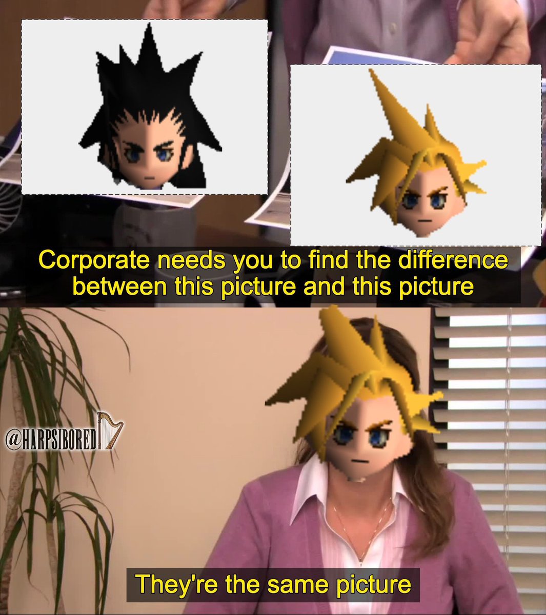 harpsibored's tweet image. The story of FF7, explained