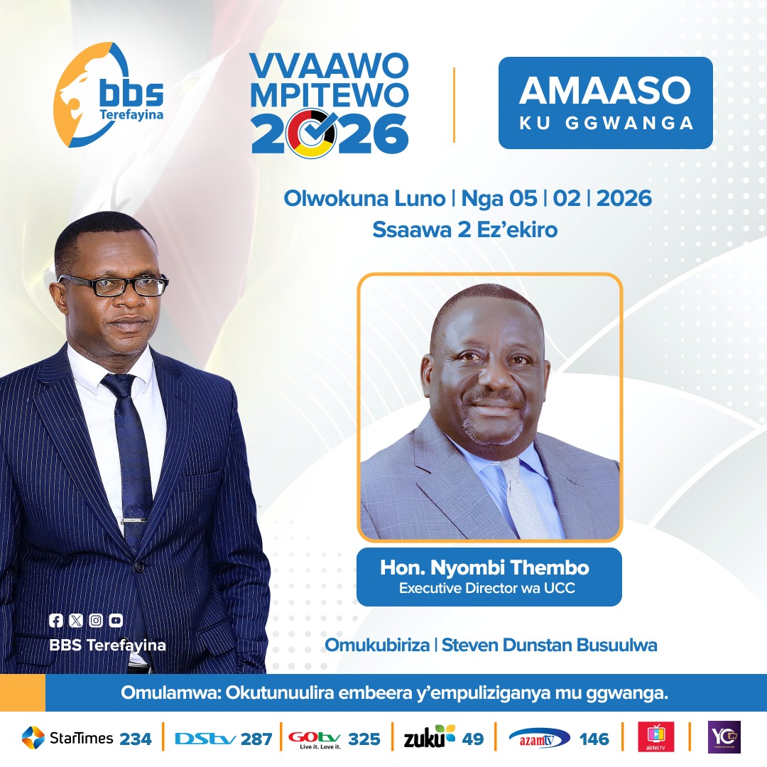 StevenBusuulwa's tweet photo. On @bbstvug this Thursday 05th Feb at 8pm with CEO of @UCC_Official Hon. @UCC_ED. See you then. SDB https://t.co/SXE8JnwoFl