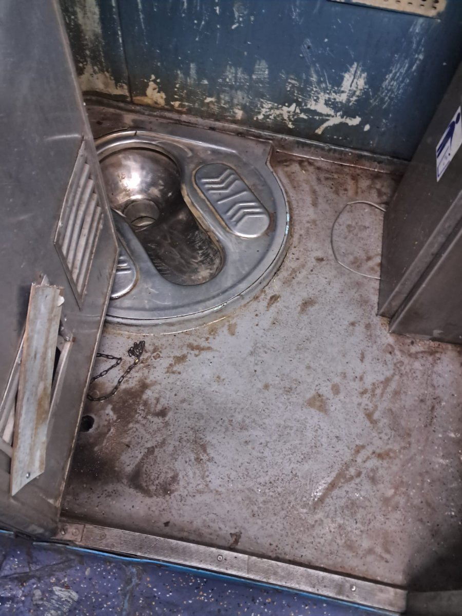 golukr's tweet photo. My elderly parents are on Train 22511 from TATA to NJP. Coach B2 is filthy, washroom stinking like a public toilet. Zero hygiene! Seat No. 65,68 | PNR 8141509746. Is this acceptable for senior citizens?
Train reaching KGP.
@RailMinIndia @RailNf @drm_lmg_nfr https://t.co/8aekBauAq8