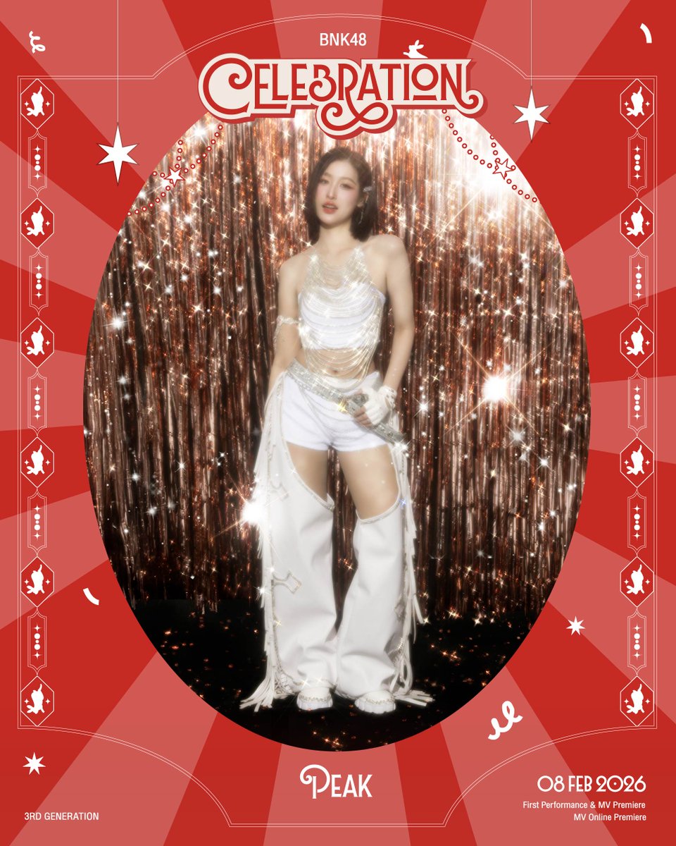 [3️⃣🎉] #BNK48_Celebration

#PeakBNK48
Phusita Watthanakronkeaw

🗓️ 08 FEB 2026
00:00 – Digital Streaming
20:00 – First Performance @ #JAPANEXPOTHAILAND2026
22:00 – MV Online Premiere

#BNK483rdGeneration
#BNK48