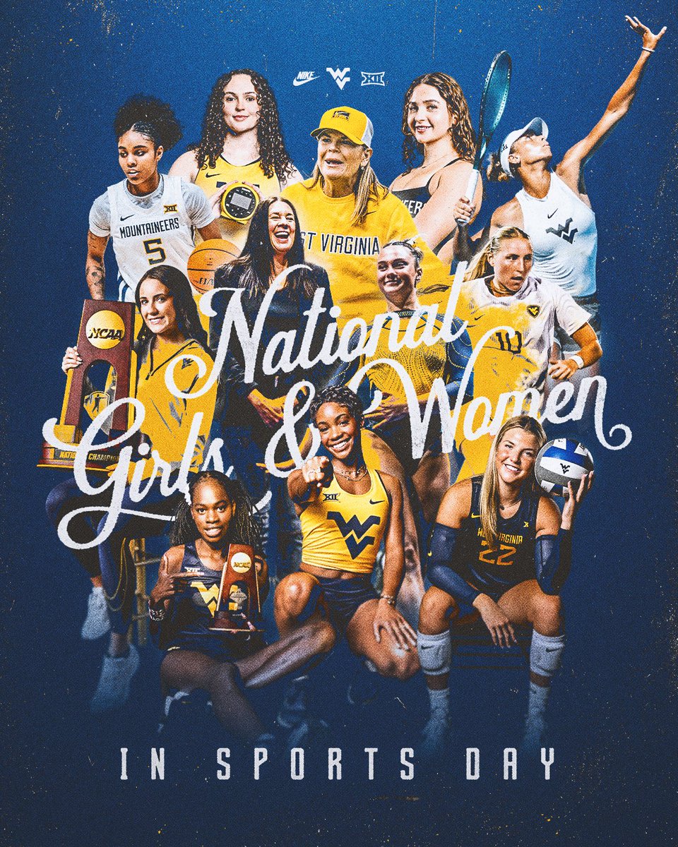 WVUSports's tweet photo. 𝗘𝘃𝗲𝗿𝘆𝗼𝗻𝗲 𝗪𝗮𝘁𝗰𝗵𝗲𝘀 𝗪𝗼𝗺𝗲𝗻'𝘀 𝗦𝗽𝗼𝗿𝘁𝘀 💛💙

Happy #NGWSD‼️ https://t.co/1CWNwO97pk