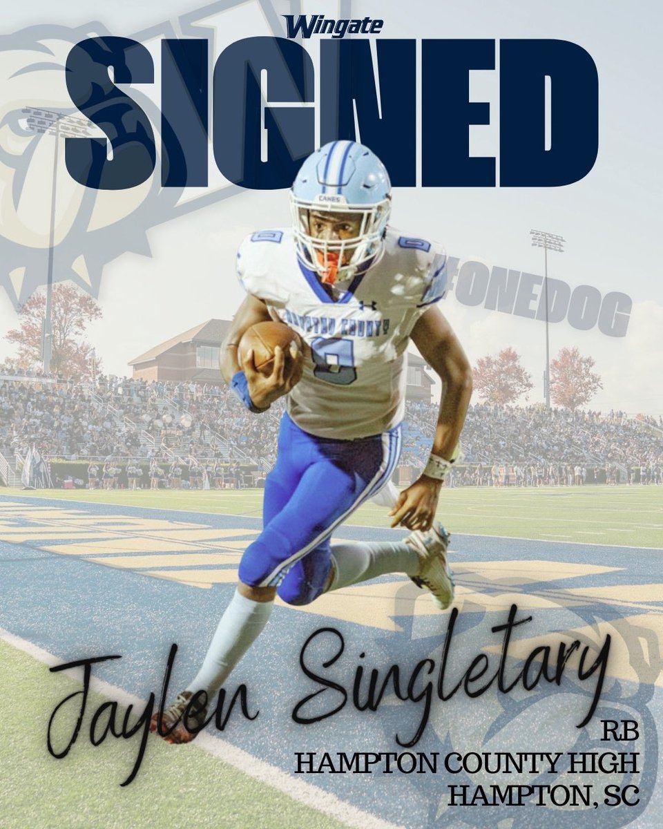 WingateFb's tweet photo. Signed✍️ 

Welcome to the Wingate Bulldogs family Jaylon!

@jjaylen18 
#ONEDOG https://t.co/FpdjnEJJS5