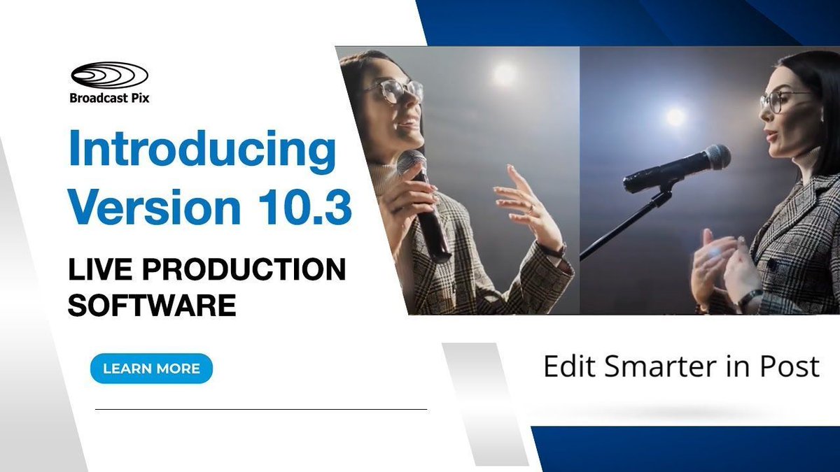BroadcastPix's tweet photo. Now available: Broadcast Pix Version 10.3
✔️ 4-Channel ISO Recording
✔️ Enhanced Keyer controls
✔️ Performance &amp; stability upgrades

▶️ Watch the overview: https://t.co/s8KHCpbKys

Learn more at https://t.co/IVGsD0HcAV
#LiveProduction #BroadcastTech #VideoProduction #BroadcastPix https://t.co/OyZhPQ4yl5