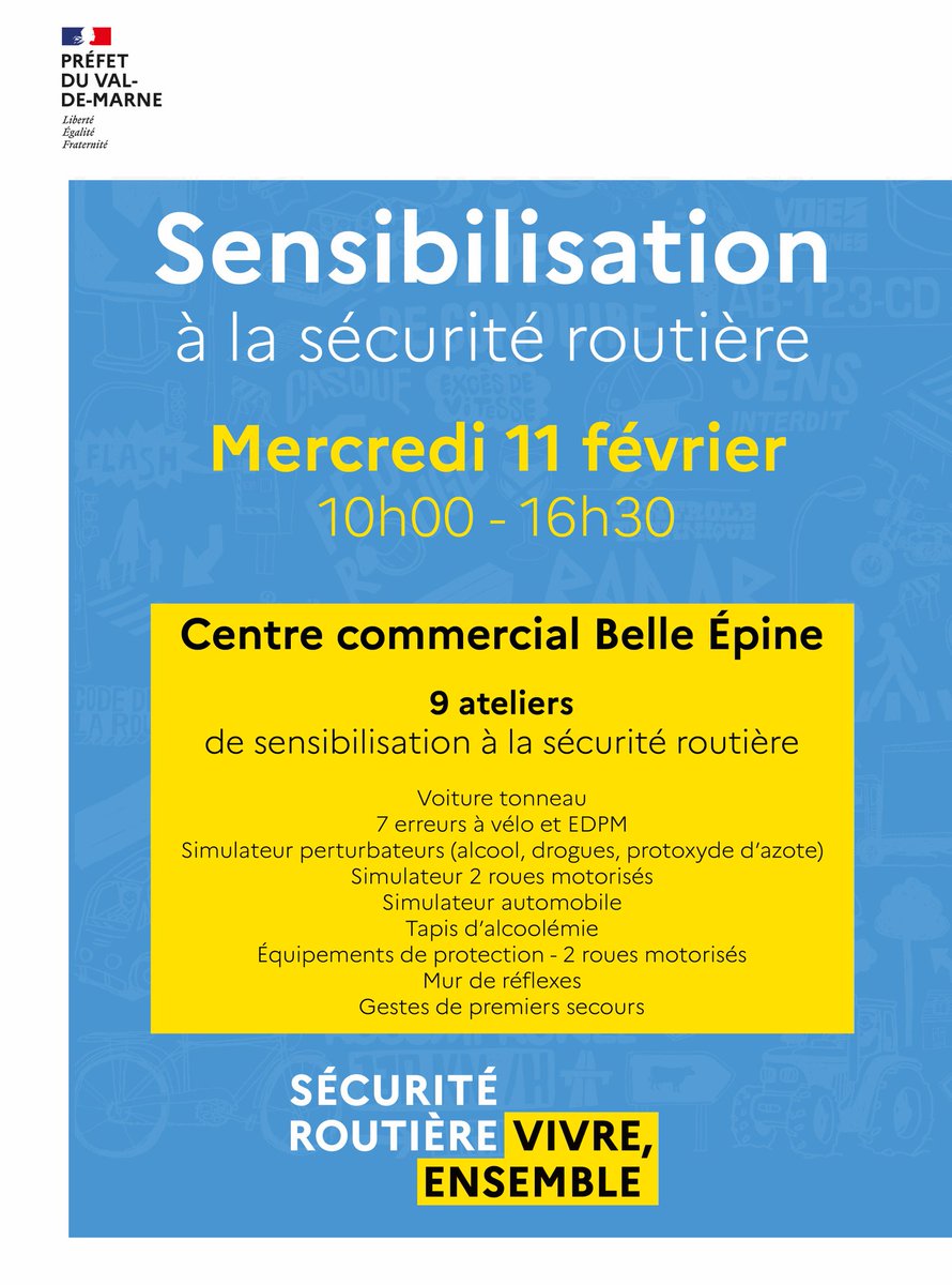 Image de Préfet du Val-de-Marne - #Prévention | 🚗 🏍️ 🛴 Et si vous profitiez d'un moment shopping pour vous sensibiliser à la sécuri